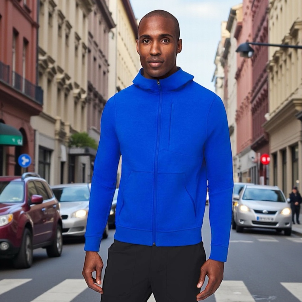 Lululemon City Sweat Zip Hoodie French Terry in Cerulean Blue Sz M